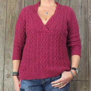 Eddie Bauer L size Cable Sweater Magenta